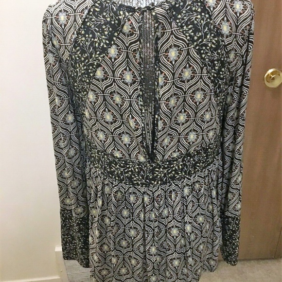 Free People XS Multi-colored Long Sleeve Blouse - Picture 4 of 7